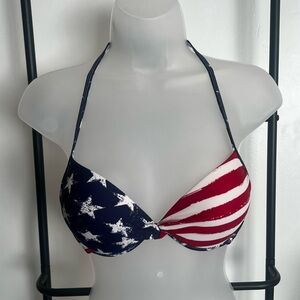 Xhilaration Patriotic Red, White, and Blue Bikini Top
